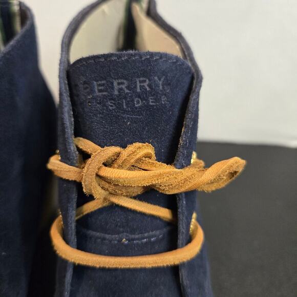 NEW Sperry Top-Sider Harlow Burnished Blue Suede Leather Chukka Wedge Boot 8M - Picture 3 of 11